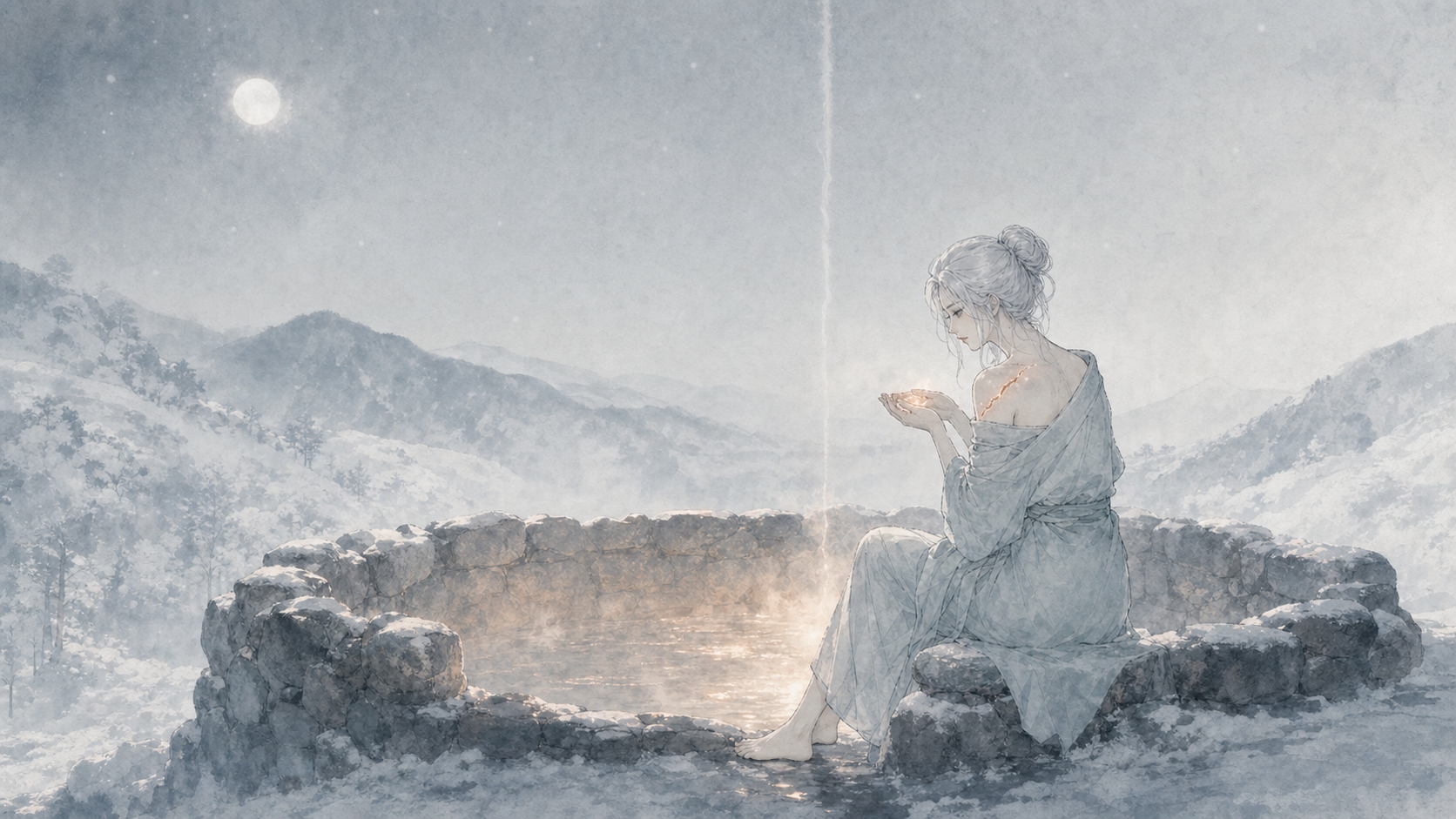 泉源雪夜